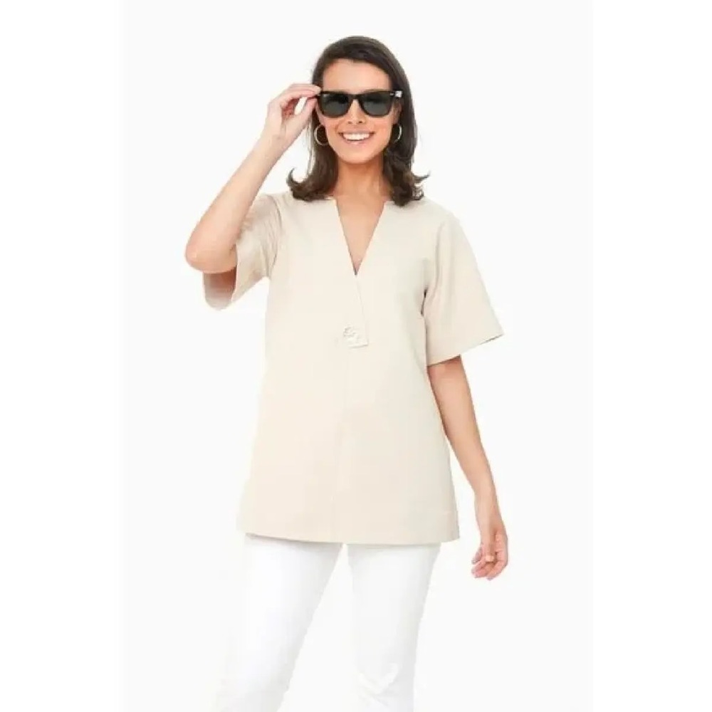 Tuckernuck Cream V-Neck Tunic Top